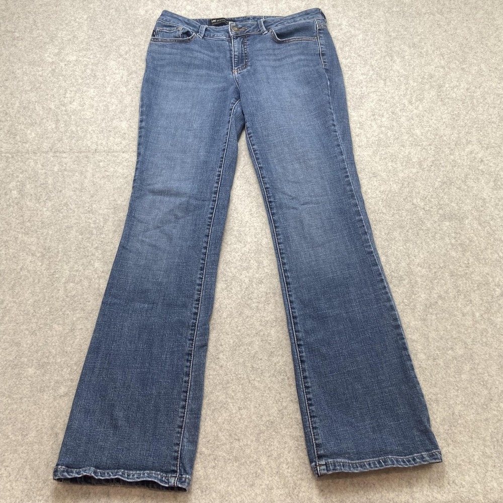 Lee Modern Series Curvy Fit Bootcut Jeans Womens 10 (31x31) Blue Stretch Denim